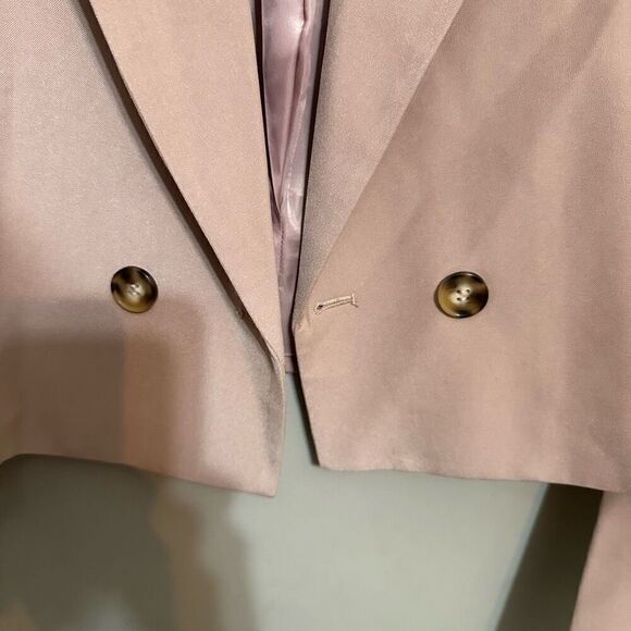 7 for All Mankind blush colored cropped blazer size large - Picture 4 of 6